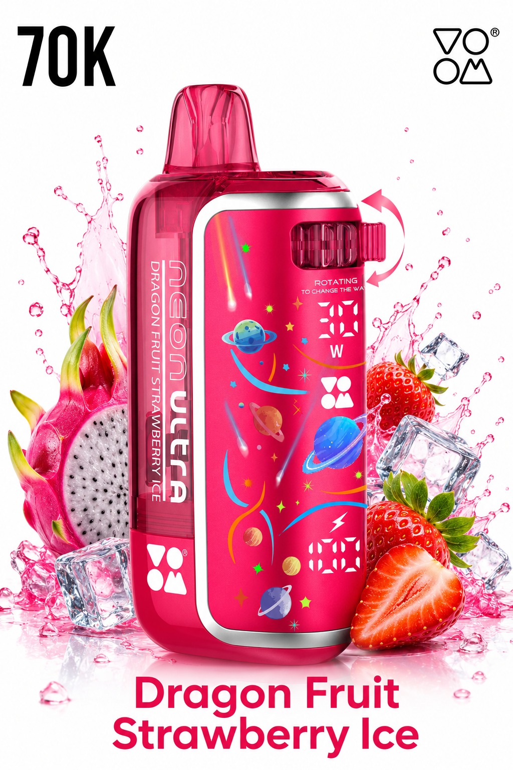 VOOM Neon Ultra 70K Dragon Fruit Strawberry Ice — Dragon Fruit Strawberry Ice disposable
