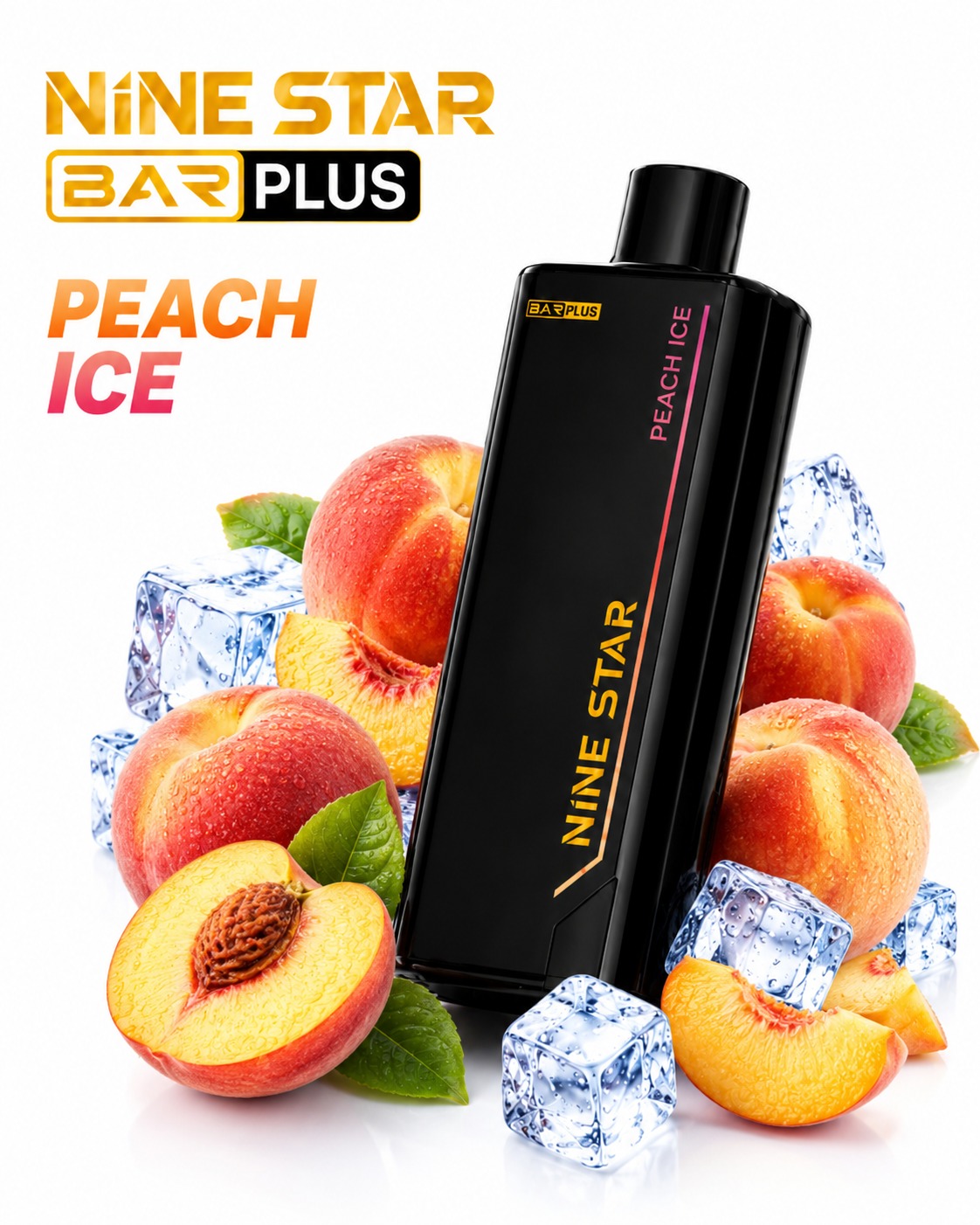 Nine Star Bar Plus Pod Peach Ice — Peach Ice replacement pod