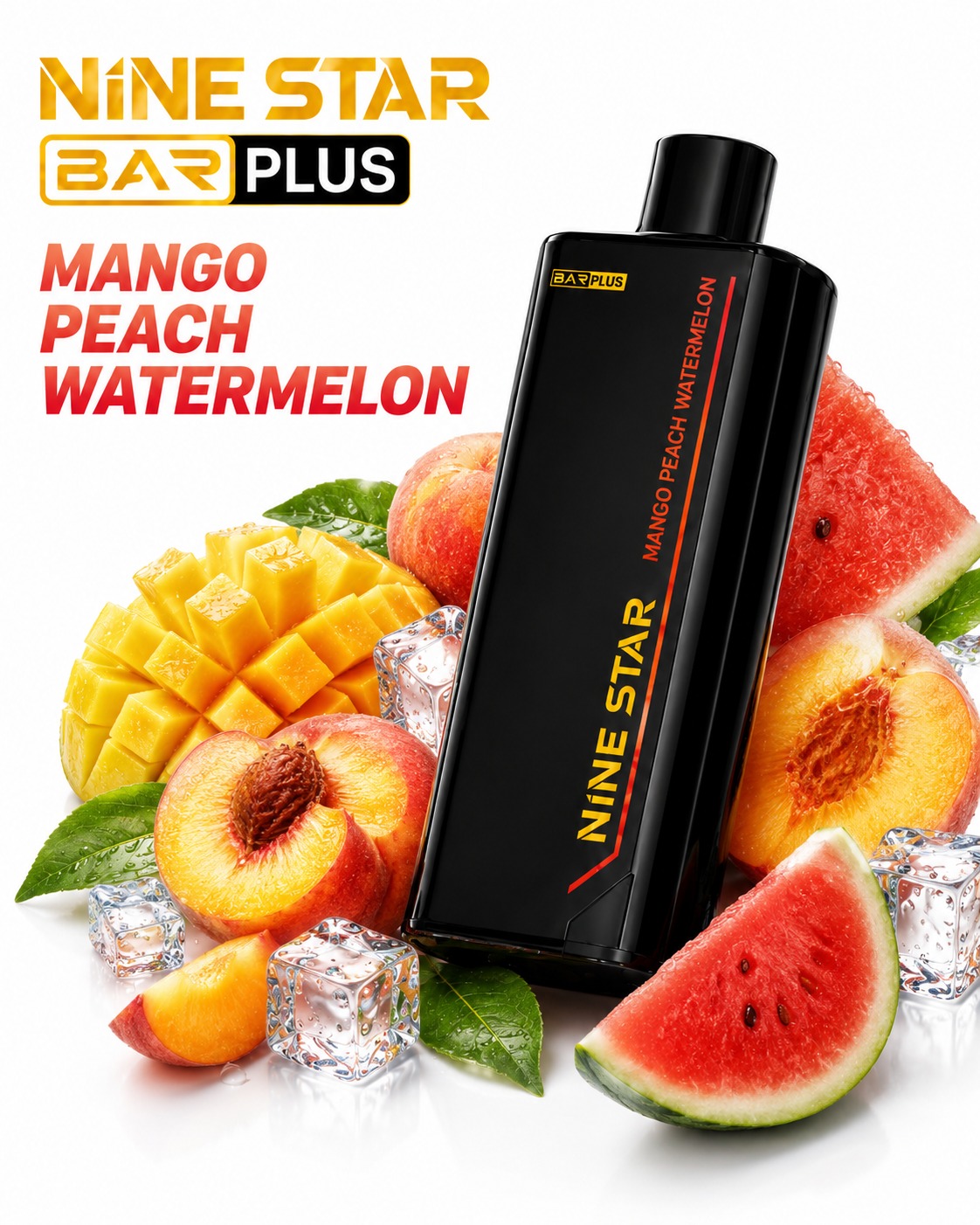 Nine Star Bar Plus Pod Mango Peach Watermelon — Mango Peach Watermelon replacement pod
