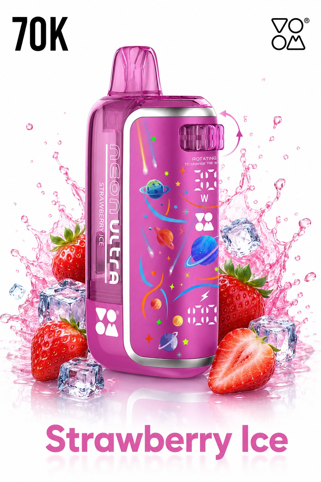 VOOM Neon Ultra 70K Strawberry Ice — Strawberry Ice disposable